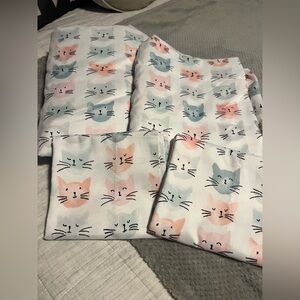 Cuddl Duds Cat Print Bedding Set - Pink, Gray, White